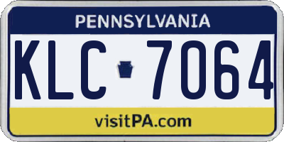 PA license plate KLC7064
