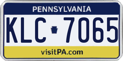 PA license plate KLC7065