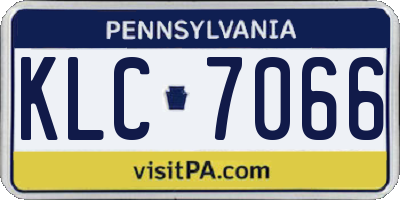 PA license plate KLC7066