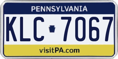 PA license plate KLC7067