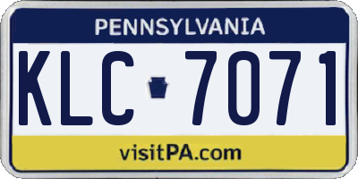 PA license plate KLC7071