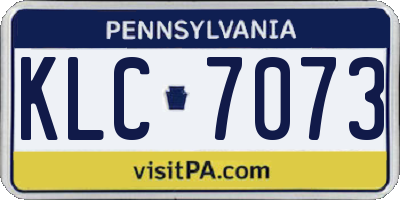 PA license plate KLC7073