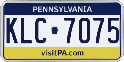 PA license plate KLC7075