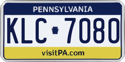 PA license plate KLC7080