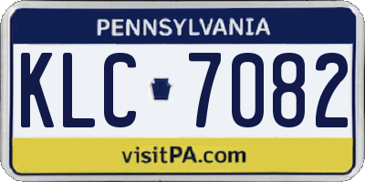 PA license plate KLC7082