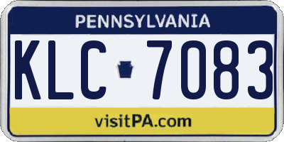 PA license plate KLC7083