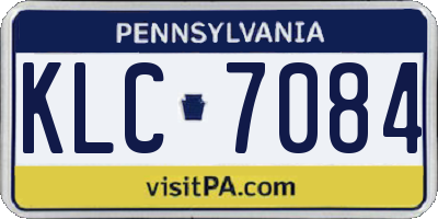 PA license plate KLC7084