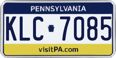 PA license plate KLC7085
