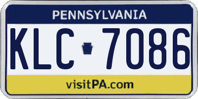 PA license plate KLC7086