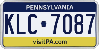 PA license plate KLC7087