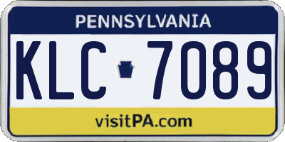 PA license plate KLC7089