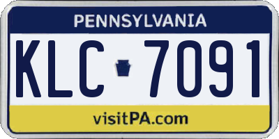 PA license plate KLC7091