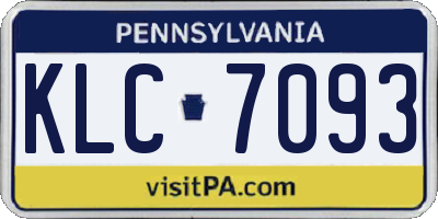 PA license plate KLC7093