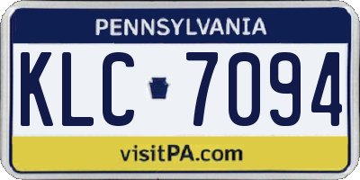 PA license plate KLC7094