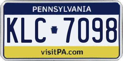 PA license plate KLC7098