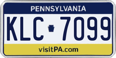 PA license plate KLC7099