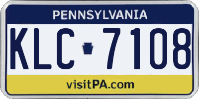 PA license plate KLC7108
