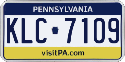 PA license plate KLC7109