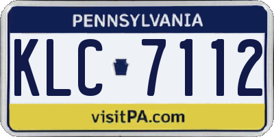 PA license plate KLC7112