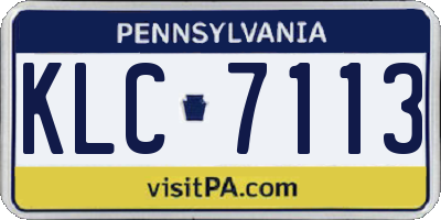 PA license plate KLC7113
