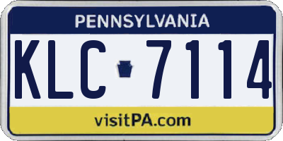 PA license plate KLC7114