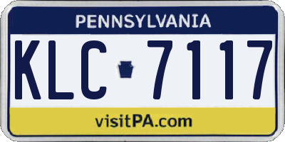 PA license plate KLC7117