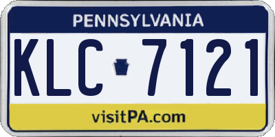 PA license plate KLC7121