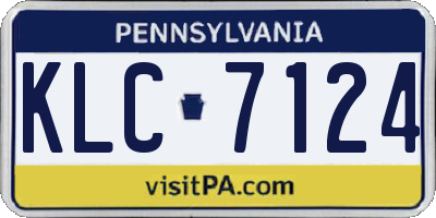 PA license plate KLC7124