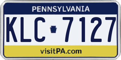 PA license plate KLC7127