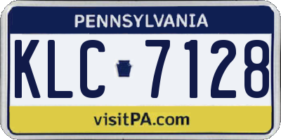 PA license plate KLC7128