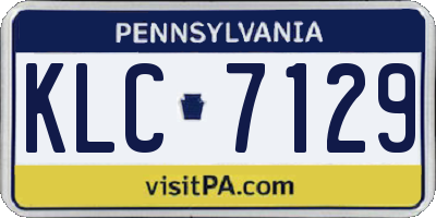 PA license plate KLC7129