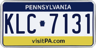 PA license plate KLC7131