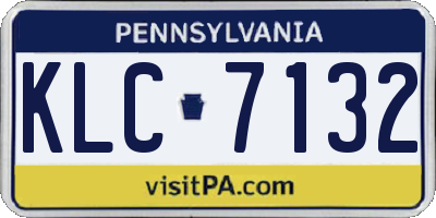 PA license plate KLC7132