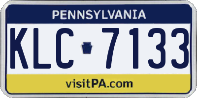 PA license plate KLC7133