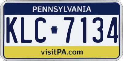 PA license plate KLC7134