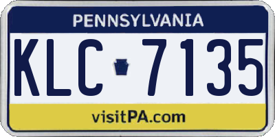 PA license plate KLC7135
