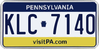 PA license plate KLC7140