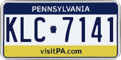 PA license plate KLC7141