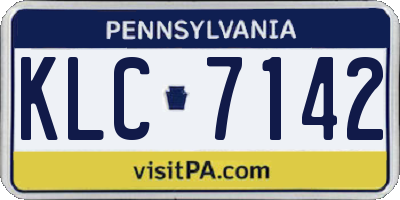 PA license plate KLC7142