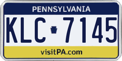 PA license plate KLC7145