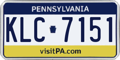 PA license plate KLC7151