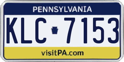 PA license plate KLC7153