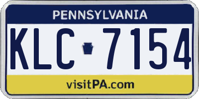 PA license plate KLC7154