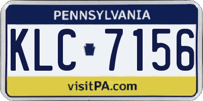 PA license plate KLC7156