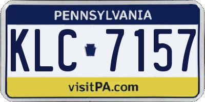 PA license plate KLC7157