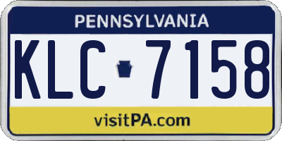 PA license plate KLC7158