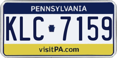 PA license plate KLC7159