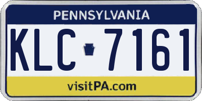 PA license plate KLC7161
