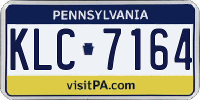 PA license plate KLC7164