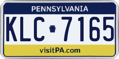 PA license plate KLC7165